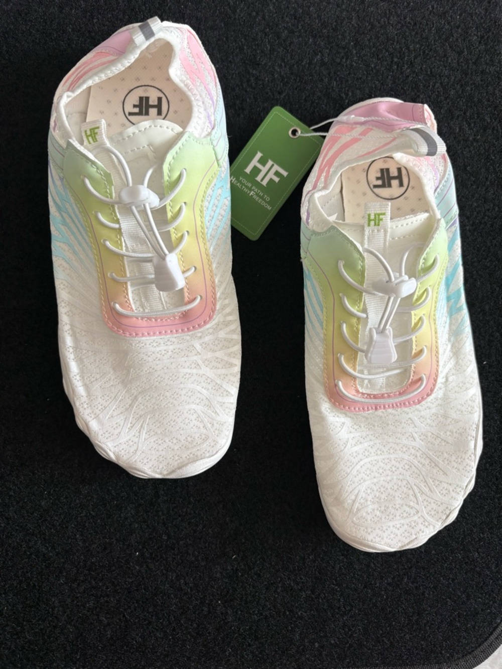 NWT HF White Pastel Rainbow Water Shoes Women’s Size 40 (US 9)